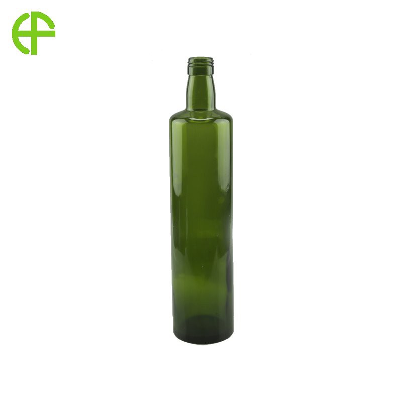 Mörkgrön olivoljeglasflaska